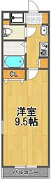 エトワール東浦和 1Kの間取図画像