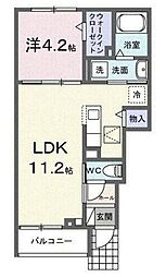 ハイムＳ 1階1LDKの間取り