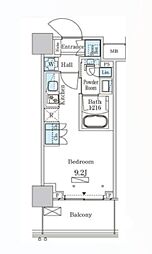 パークアクシス大塚ステーションゲートタワー 19階ワンルームの間取り