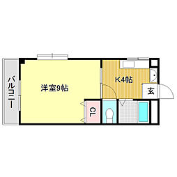 ハウス2000KUWANA 1Kの間取図画像