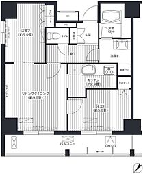 コスモグラン勝どき 5階2LDKの間取り