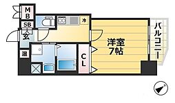 エスティ・ロアール神戸駅前 6階1Kの間取り