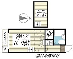 ゼフィランサス橋本 1階1Kの間取り