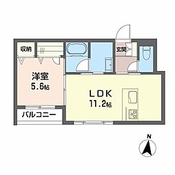 シャーメゾンサンテ 1LDKの間取図画像