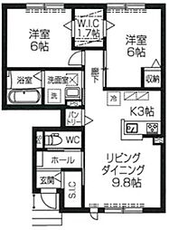 クレール・シャンブル3 2LDKの間取図画像