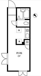 JR京浜東北・根岸線 大森駅 徒歩10分の賃貸マンション 2階ワンルームの間取り