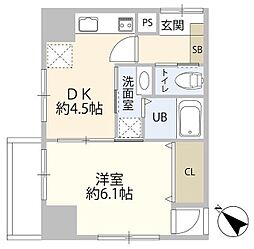 ジャルダン目黒 1DKの間取図画像