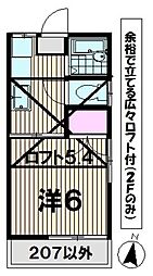 ＤＡＹＯ国立 2階1Kの間取り