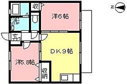 HEBEL・N 2DKの間取図画像