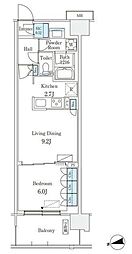 スカイグランデ津田沼 1LDKの間取図画像