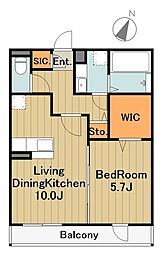 パストラル 1階1LDKの間取り