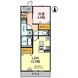 阪急神戸本線 塚口駅 徒歩6分の賃貸アパート 1階1LDKの間取り