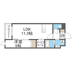 ロイズ・プレシア多々良東 1SLDKの間取図画像