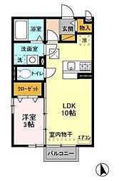 セピアパレス 1LDKの間取図画像