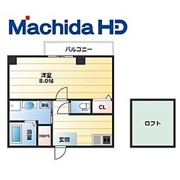 エヌエムスワサントオンズノース 1Kの間取図画像