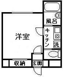 ジュピター1 1階1Kの間取り