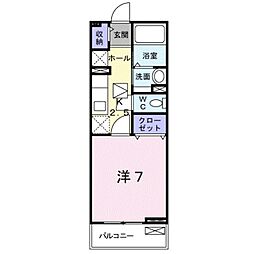 パレ・ボヌール福島 1Kの間取図画像