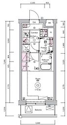 マンション 1Kの間取図画像
