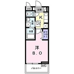 アビタシオン1 1Kの間取図画像