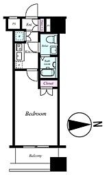 ヴィーダスカイコート品川 3階1Kの間取り