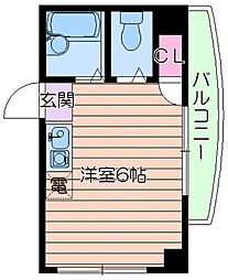 有馬パレス千林 ワンルームの間取図画像