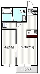 コンフォートシティ 1LDKの間取図画像