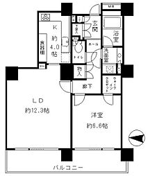 リバーポイントタワー 1LDKの間取図画像