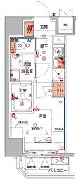 ハーモニーレジデンス横浜大通り公園EIRAKU 1Kの間取図画像