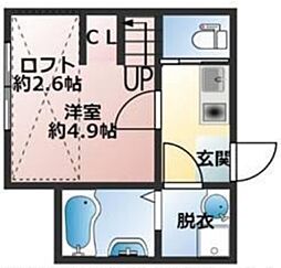 第3岡田ハイツ 1階1Kの間取り