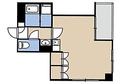 ビューハイツ竹内 ワンルームの間取図画像