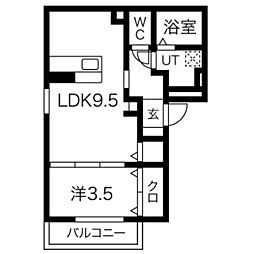 阪急神戸本線 六甲駅 徒歩13分の賃貸アパート 3階1LDKの間取り