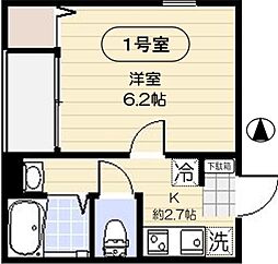 アイルグラン 1Kの間取図画像