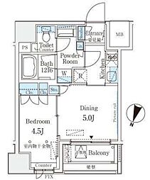 セレニティー神田 3階1DKの間取り