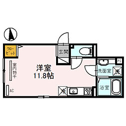 マルベリーガーデン ワンルームの間取図画像