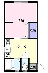 藤マンション 1Kの間取図画像