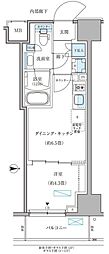 パークアクシス住吉ガーデンスクエア 1DKの間取図画像