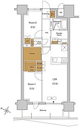 RJRPRECIA東十条ガーデン 2SLDKの間取図画像