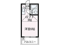 モア・メーム ワンルームの間取図画像