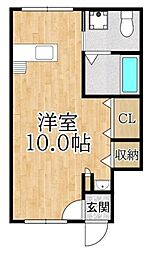 JR総武線 小岩駅 徒歩7分の賃貸アパート 1階ワンルームの間取り