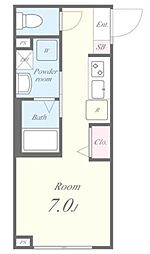 コルビジェIV 1階ワンルームの間取り