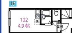 リブ町屋 ワンルームの間取図画像