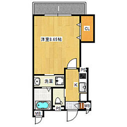 近鉄奈良線 河内花園駅 徒歩5分の賃貸アパート 1階1Kの間取り