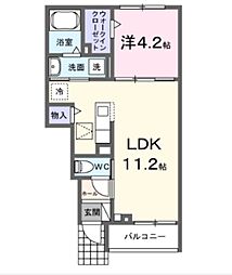 サニーコートII 1LDKの間取図画像