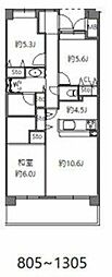 アソシエール溝の口 3LDKの間取図画像
