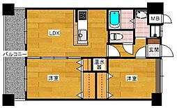 グランコート東平尾 2LDKの間取図画像