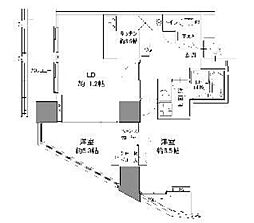 カスタリアタワー品川シーサイド 6階2LDKの間取り