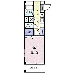 アルドール 1Kの間取図画像