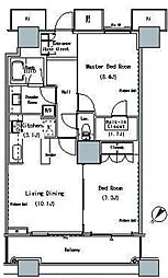 ザ・東京タワーズミッドタワー 26階2LDKの間取り