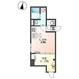 アコード・K 1階1LDKの間取り