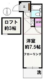 シャローム蒲田 ワンルームの間取図画像